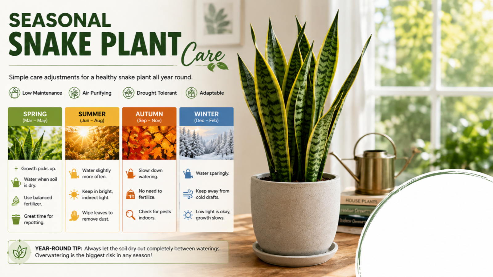 Seasonal Snake Plant Care