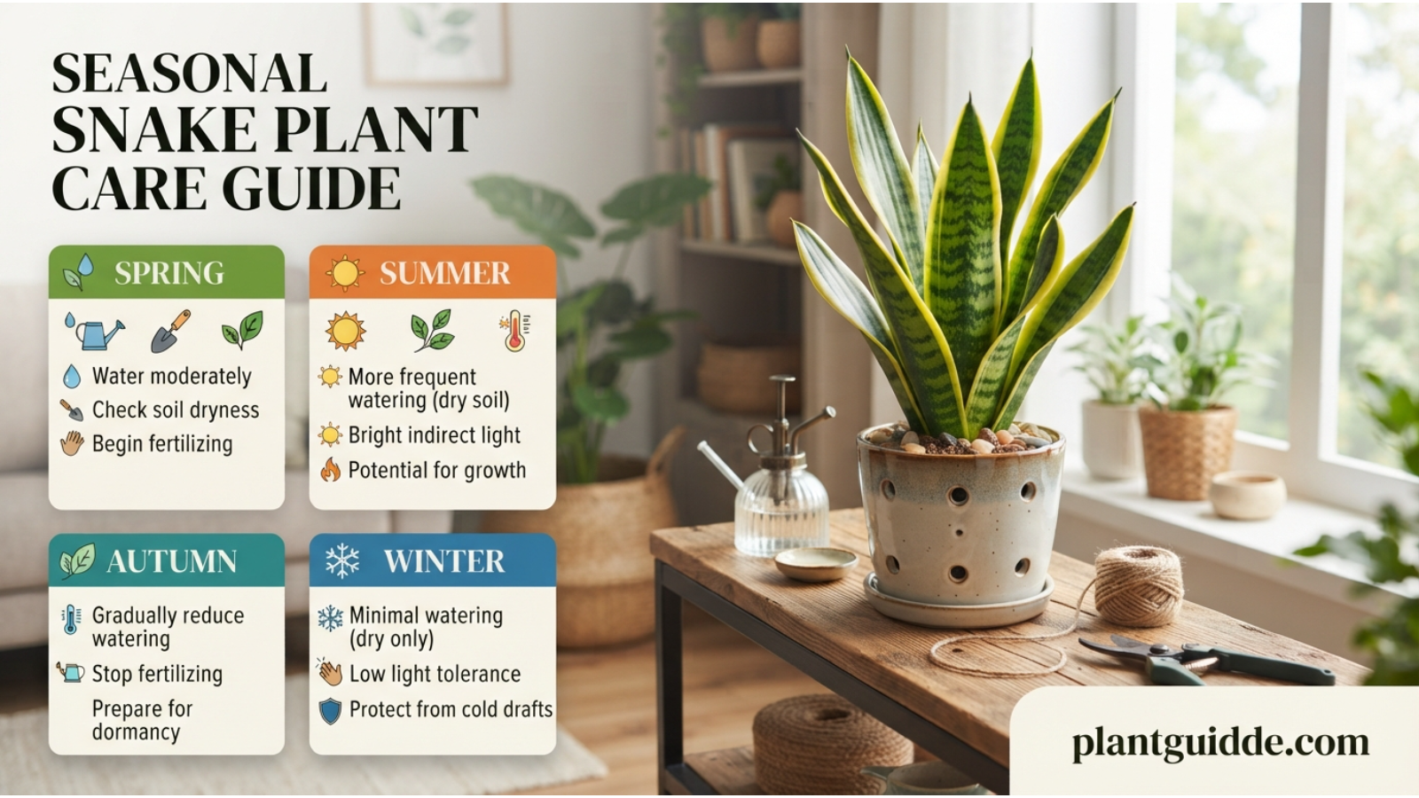 Seasonal Snake Plant Care