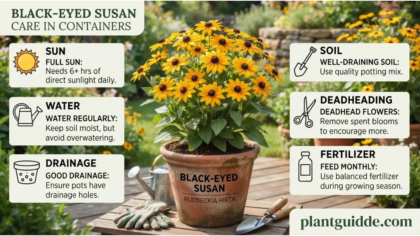 Black Eyed Susan Care in Containers