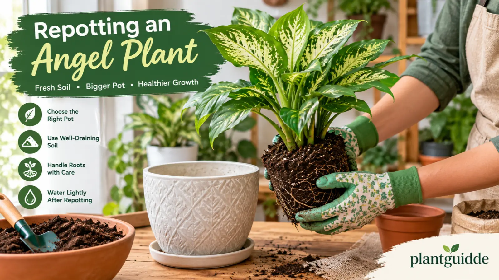 Repotting an Angel Plant