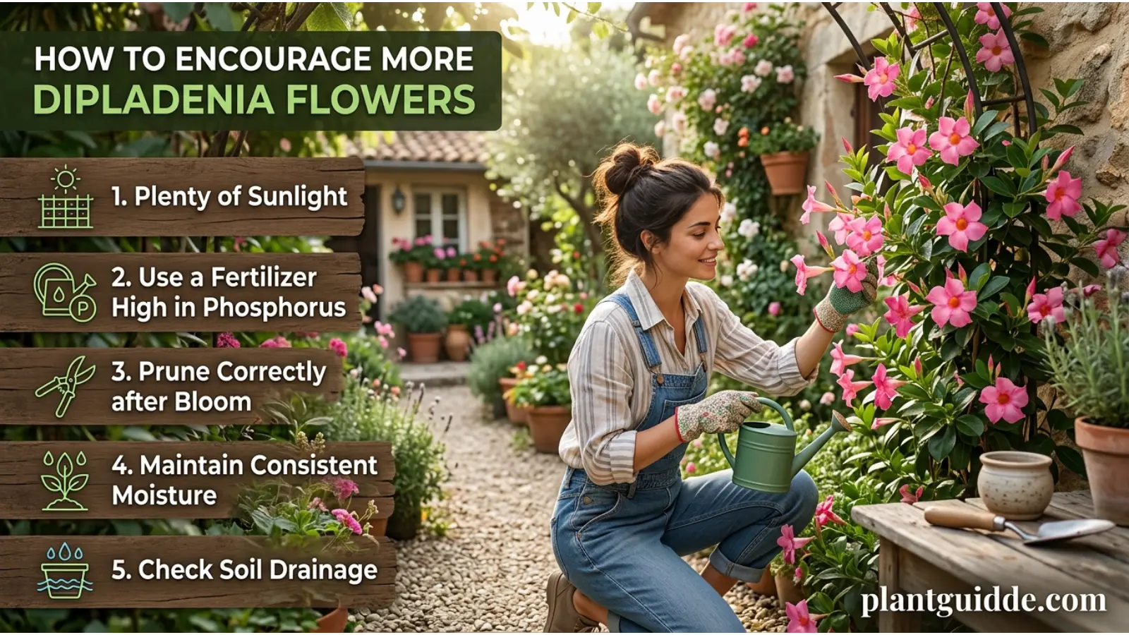 Encourage More Dipladenia Flowers