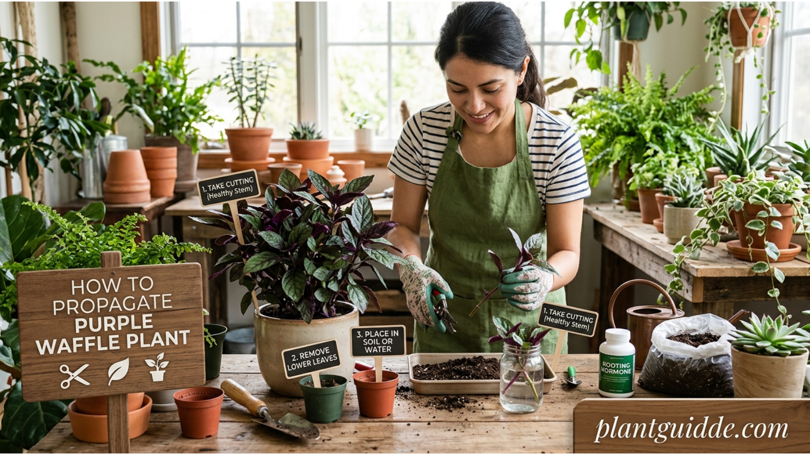 Propagate a Purple Waffle Plant