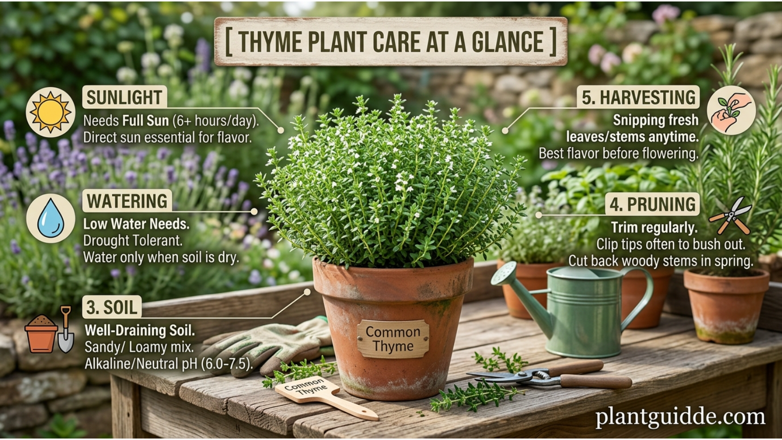 Thyme Plant Care at a Glance
