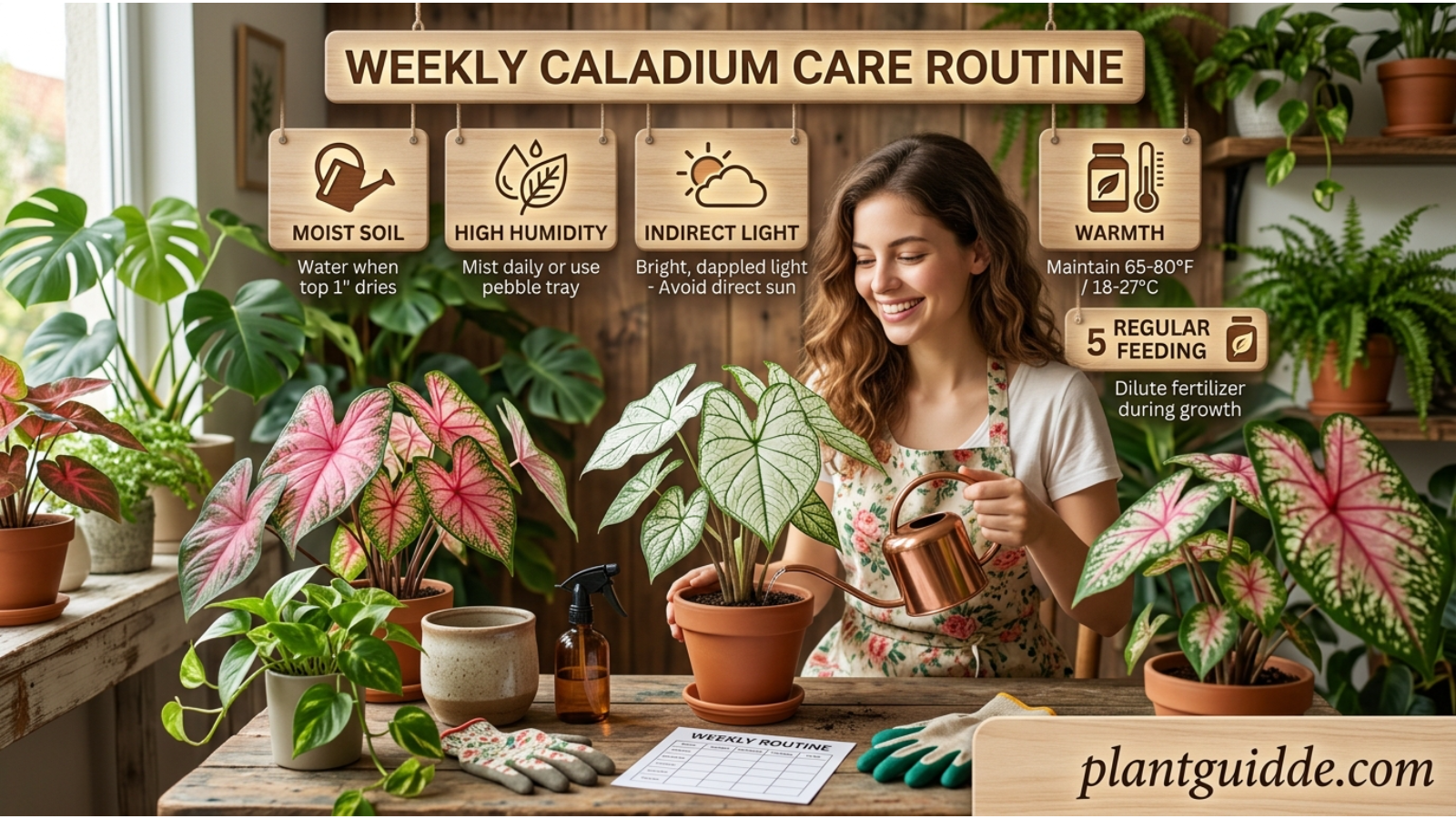 A Simple Weekly Caladium Care Routine