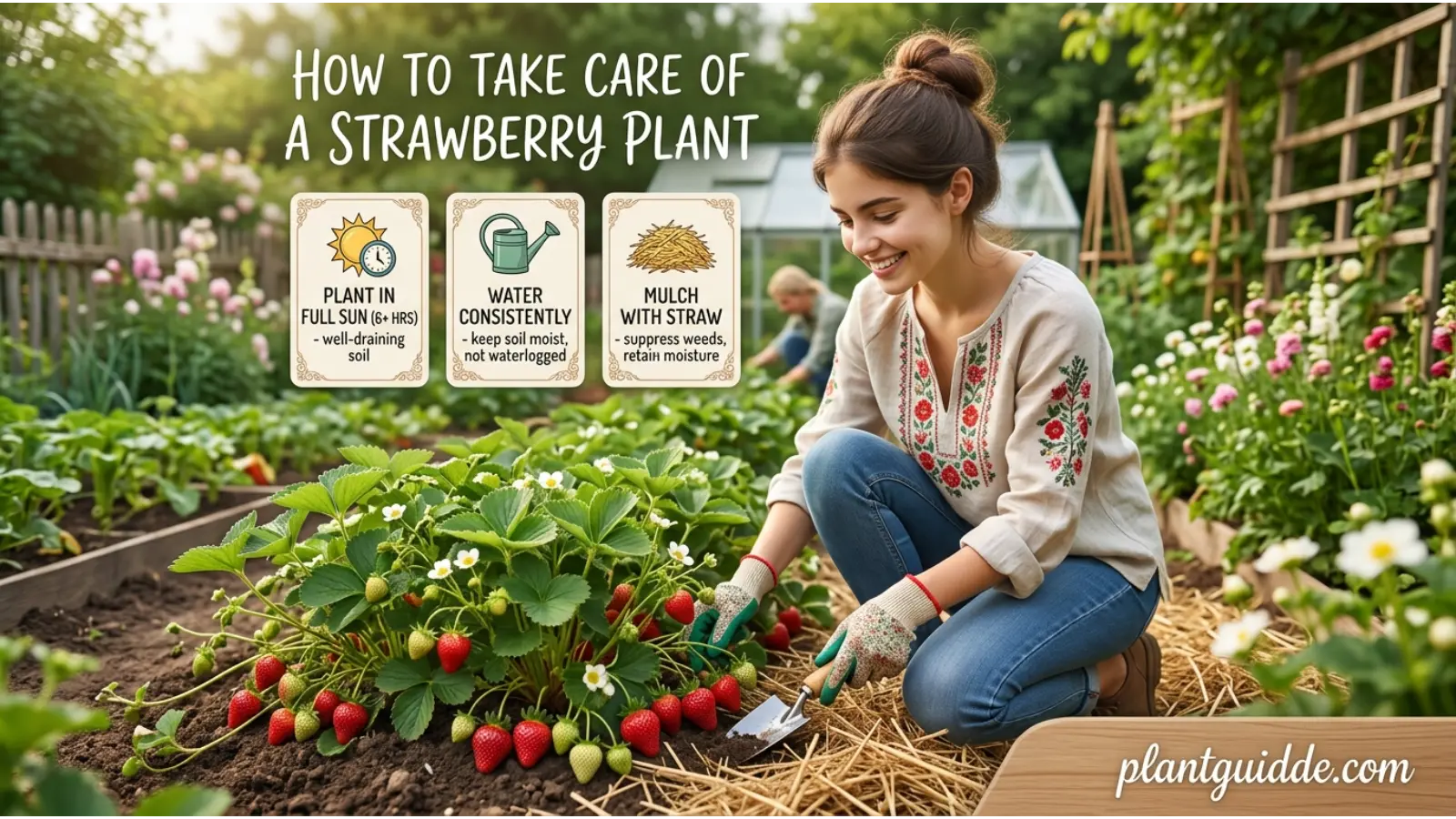 care of a strawberry plant