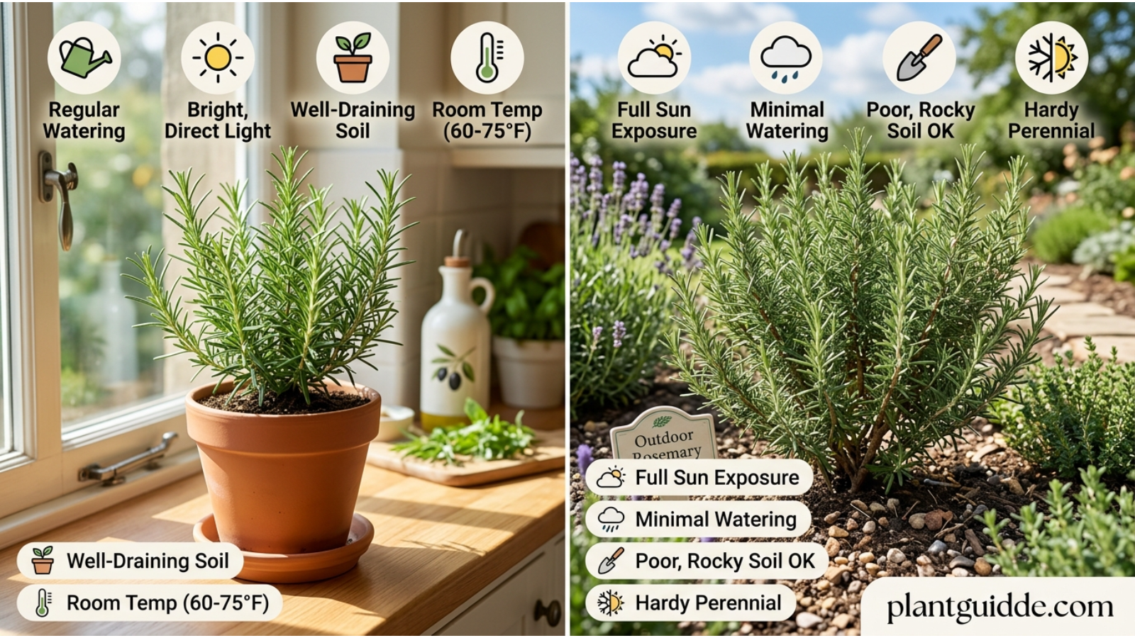 Indoor vs. Outdoor Rosemary