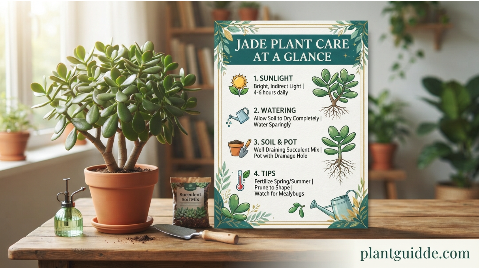Jade Plant Care at a Glance