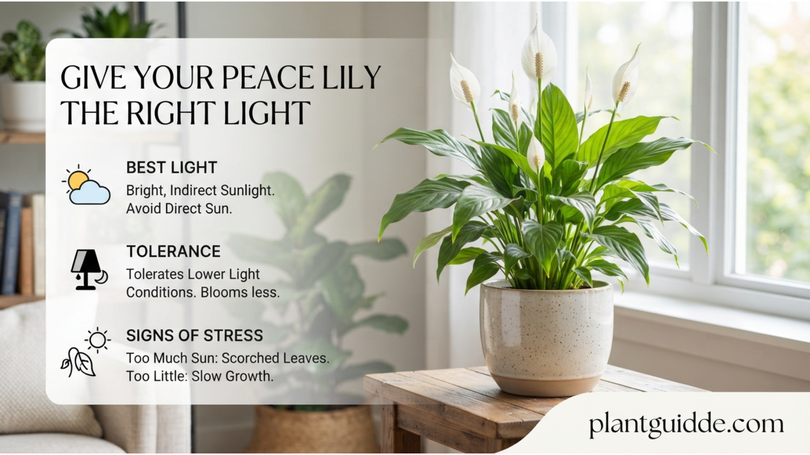 Peace Lily the Right Light