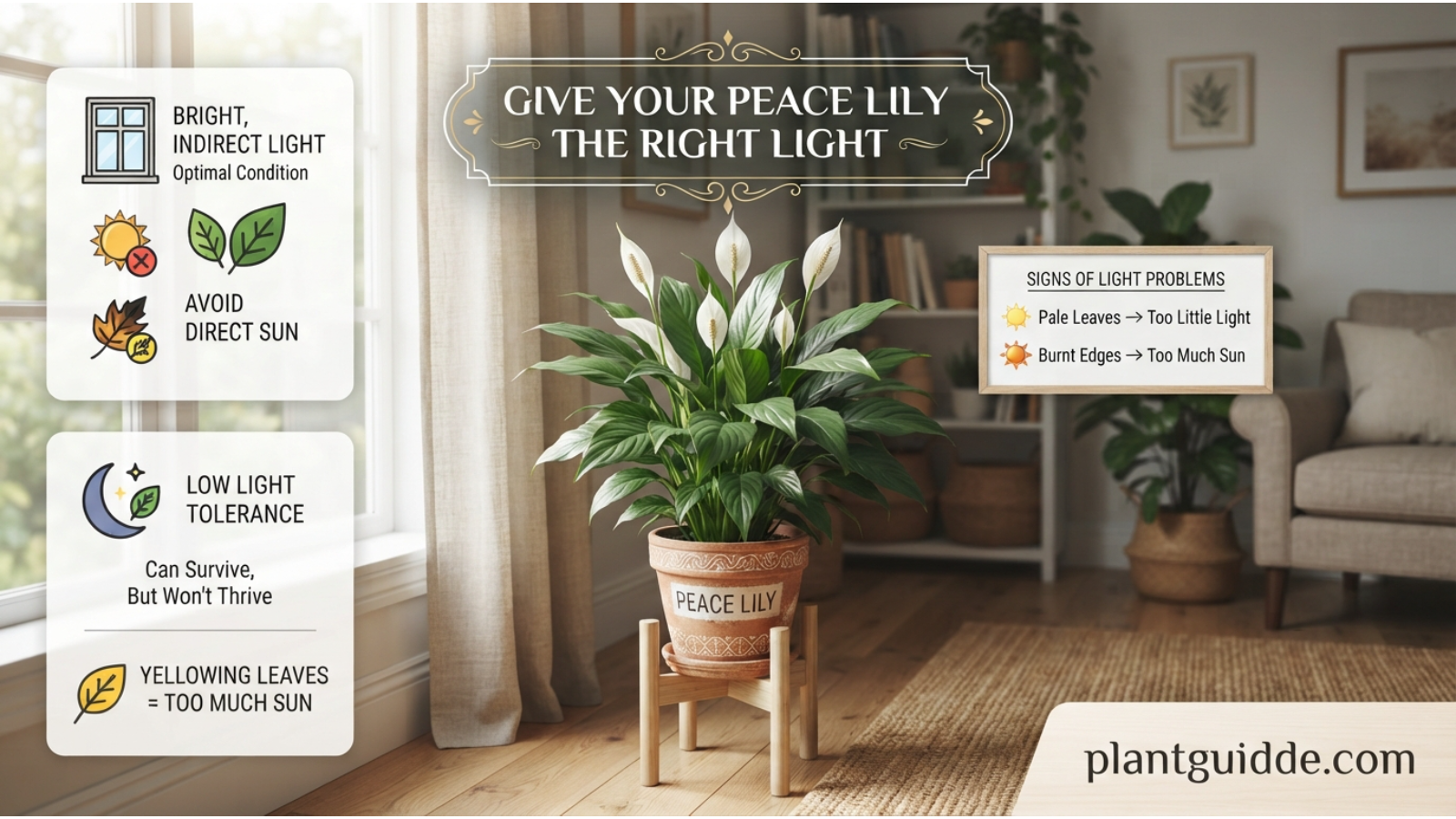 Peace Lily the Right Light