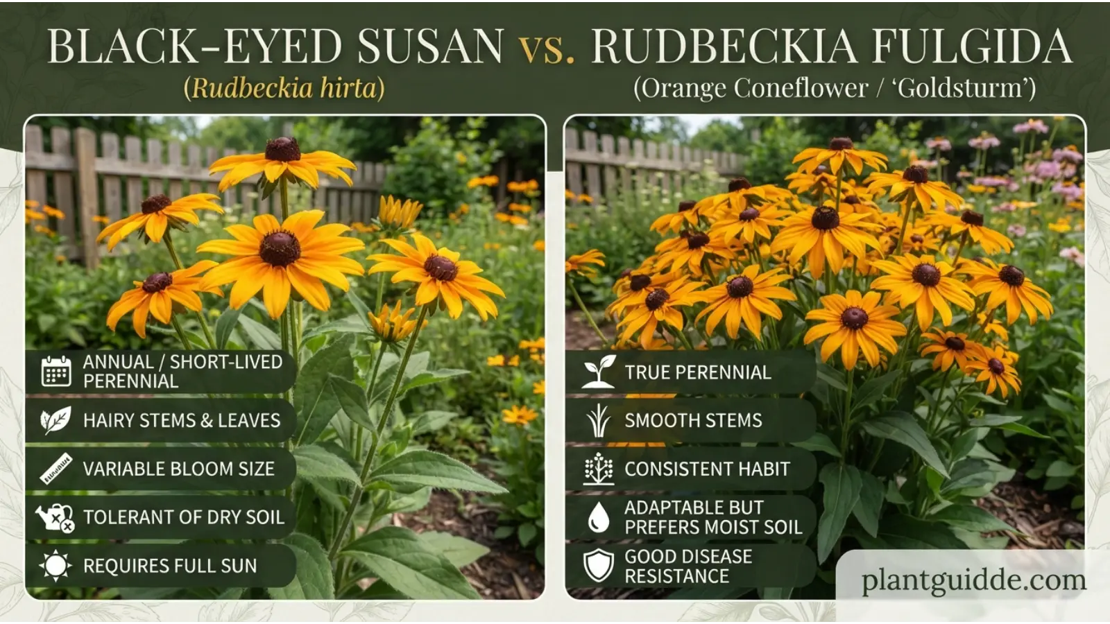 Black Eyed Susan vs. Rudbeckia Fulgida