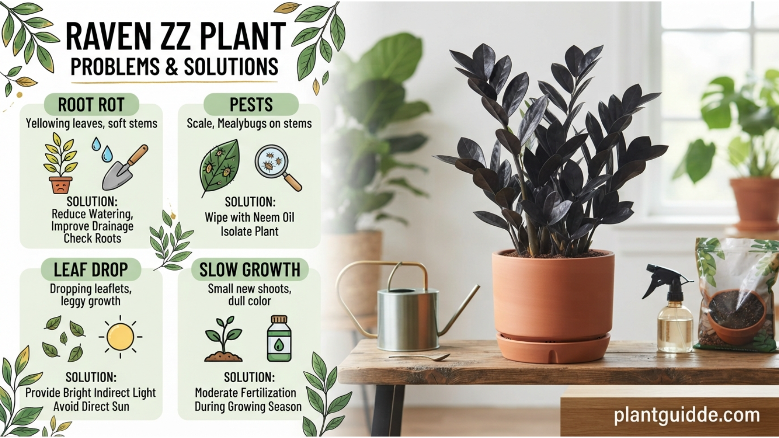 Raven ZZ Plant Problems and Solutions