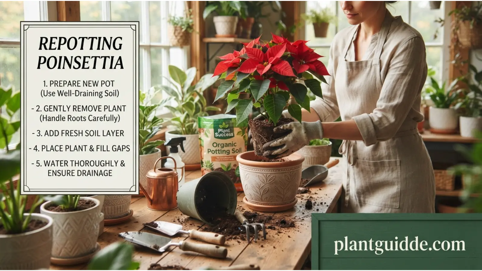Repotting a Poinsettia