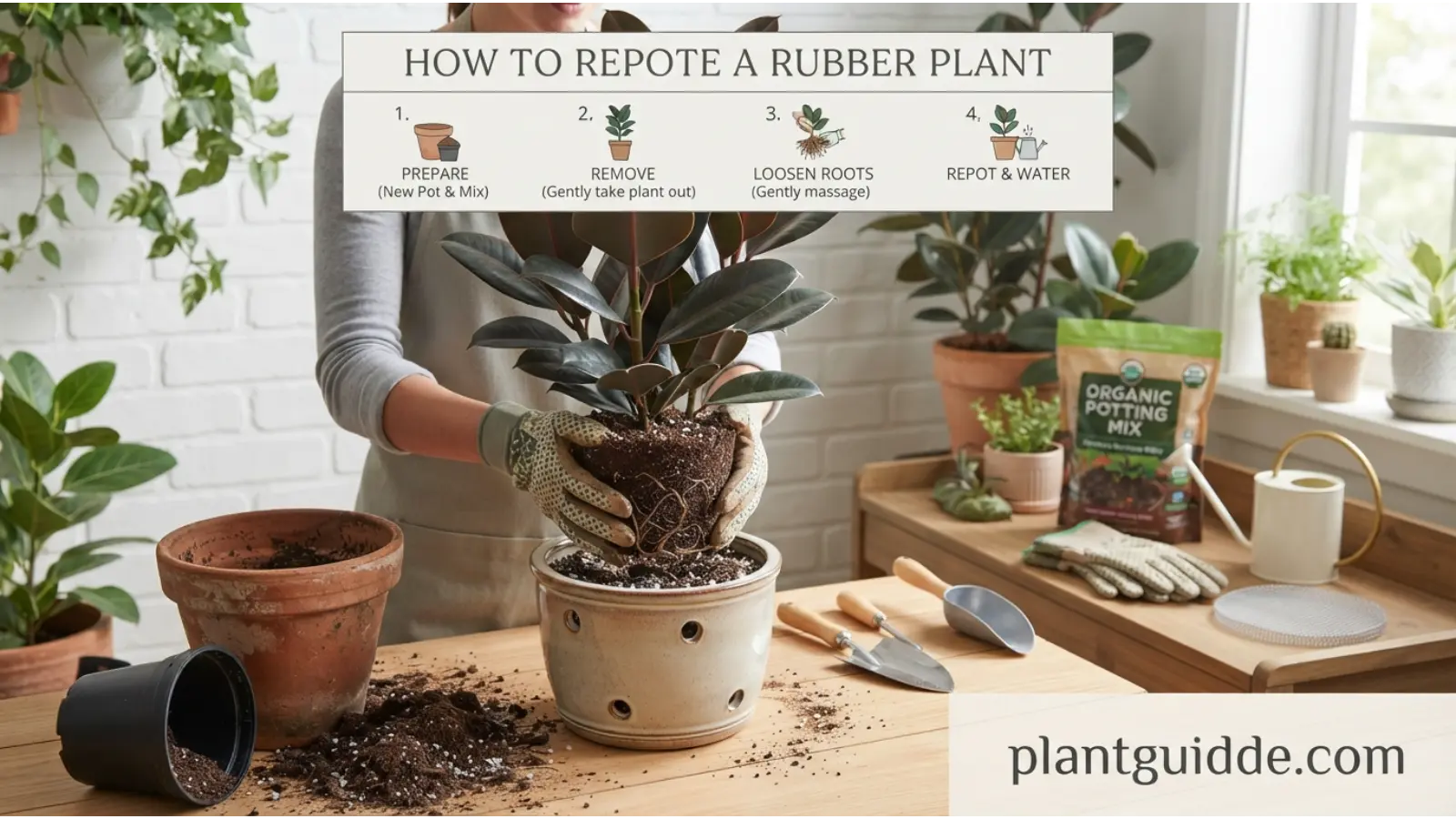 Repot a Rubber Plant