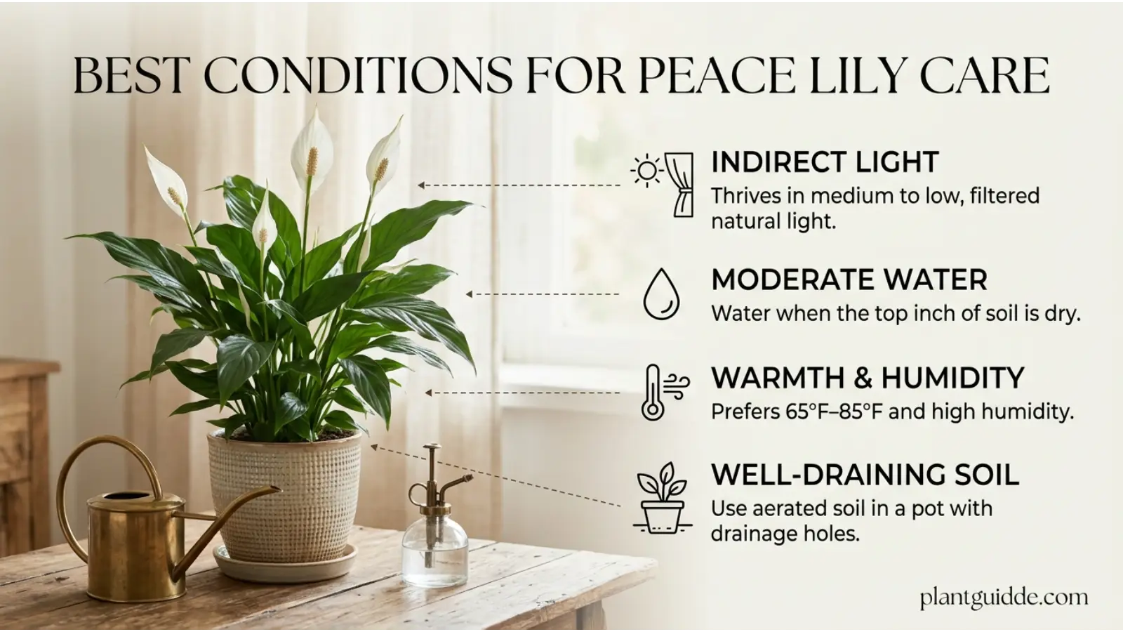 Best Conditions for Peace Lily Care