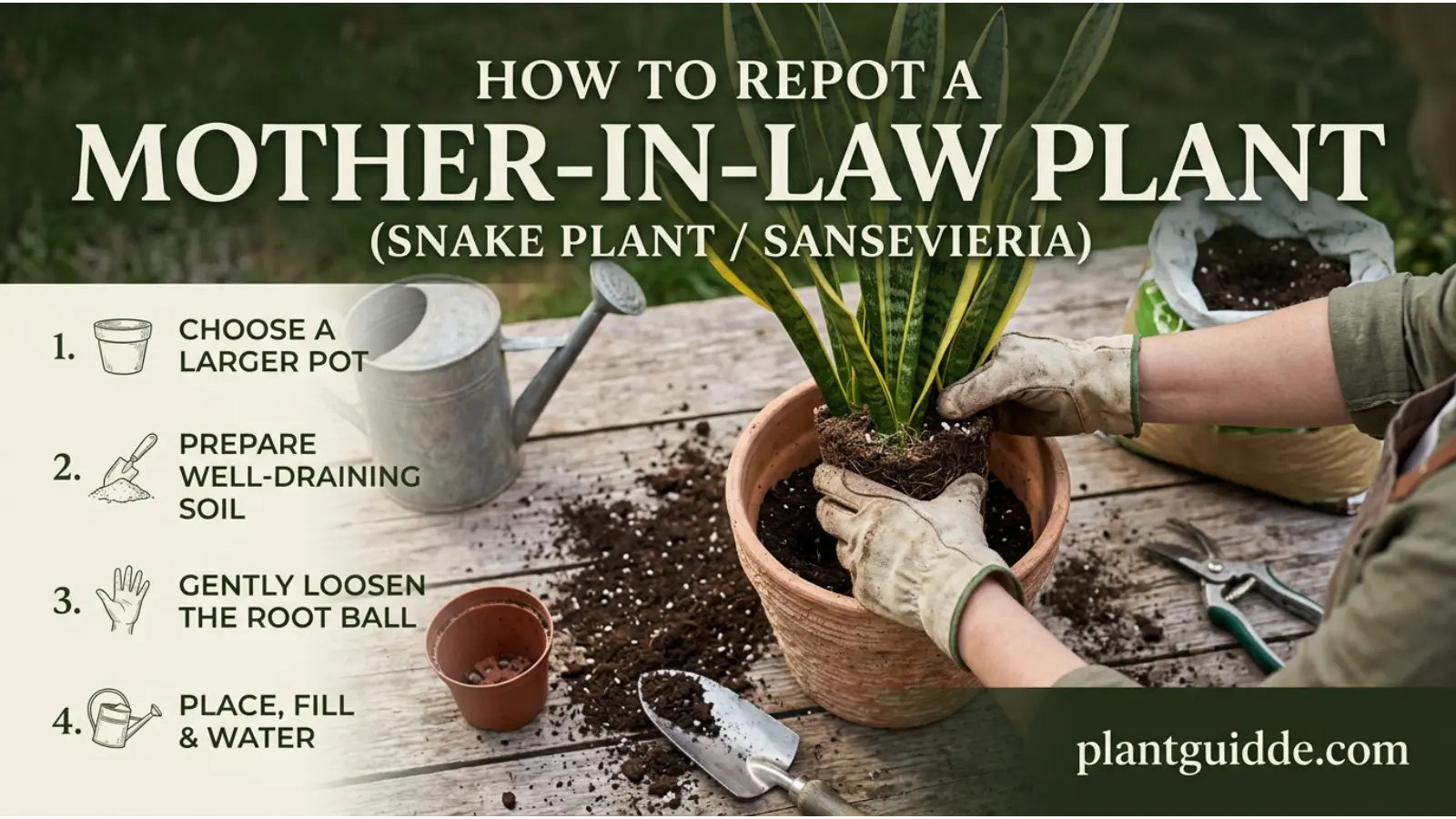 Repot a Mother in Law Plant