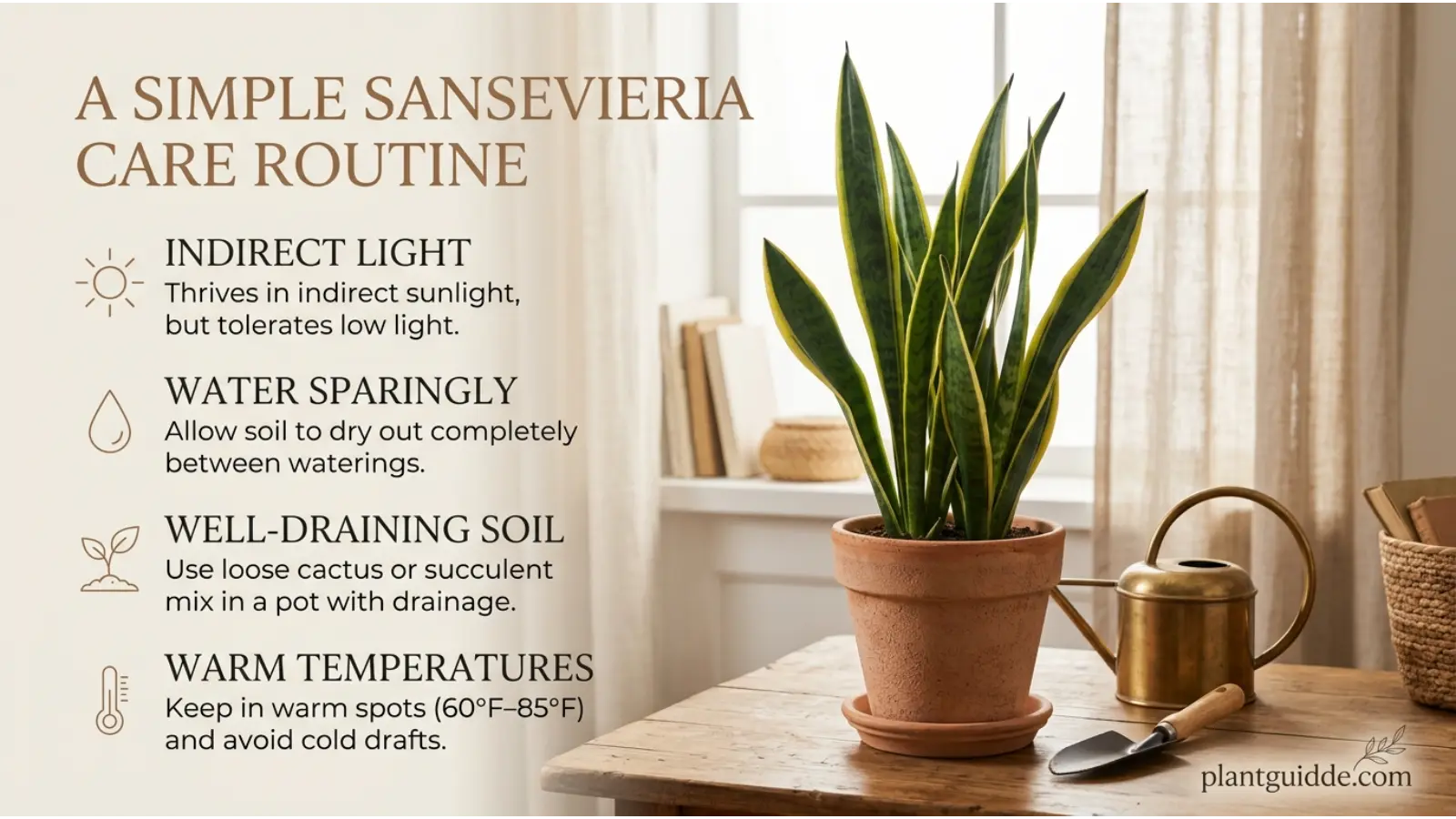 Simple Sansevieria Care Routine